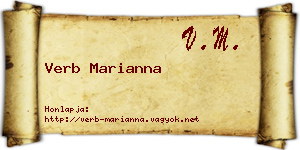 Verb Marianna névjegykártya